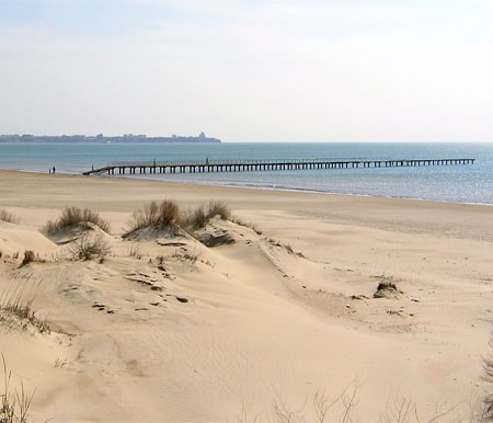 Пляж с песчаными дюнами